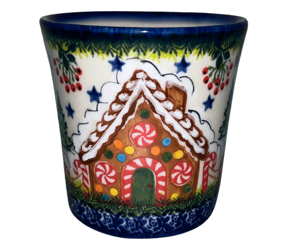 ポーランド陶器　KALICH社　UNIKAT 雪だるまのコンテイナー kalich polish pottery 14 oz jan mug unikat pattern 1121